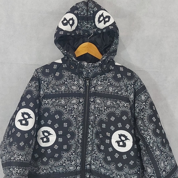 8 Bandana Puffer Jacket Sz 